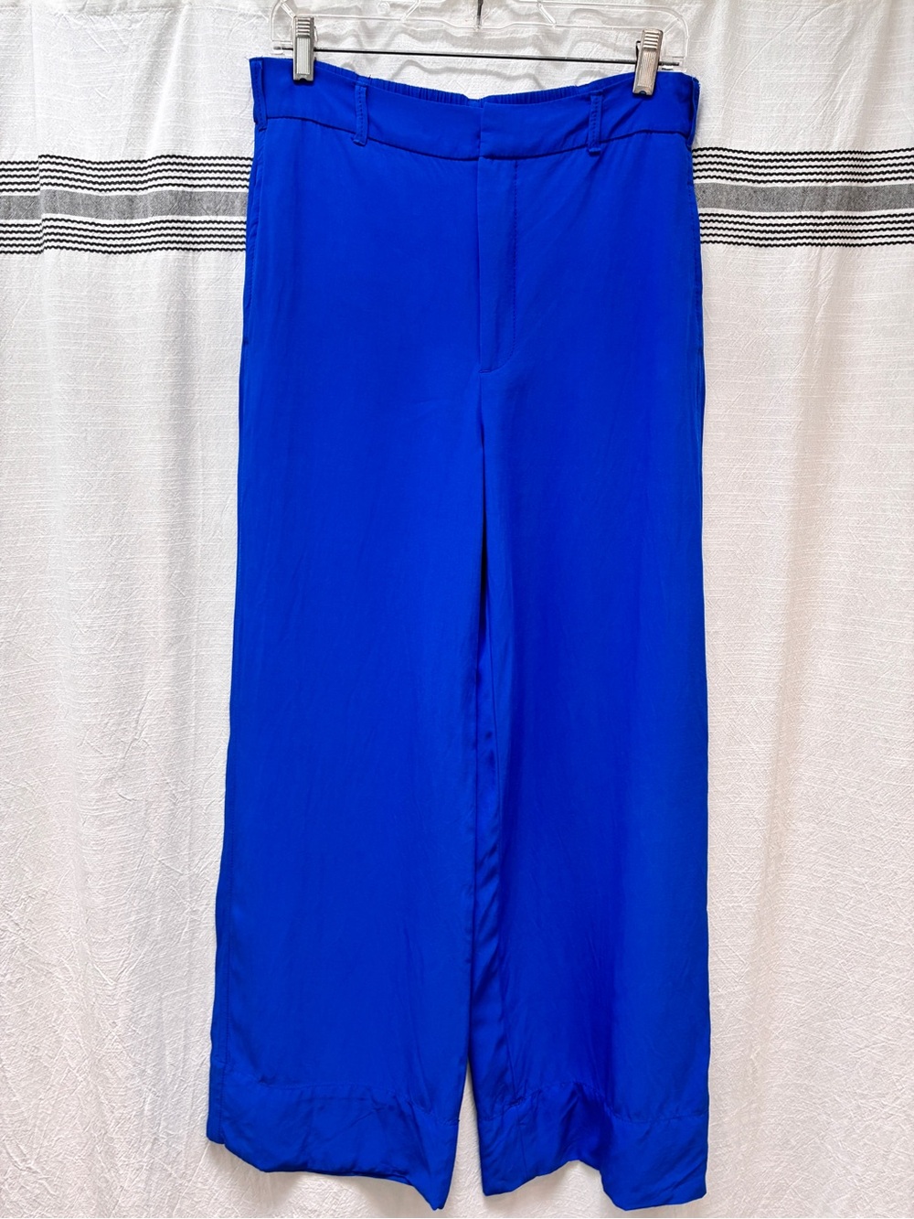 Zara Wide-Leg High-Waist Trousers in Royal Blue